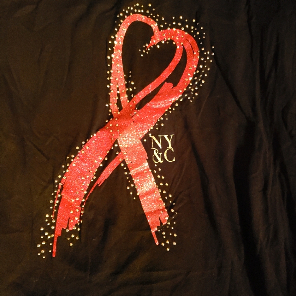 NYC breast cancer awareness bejewled top